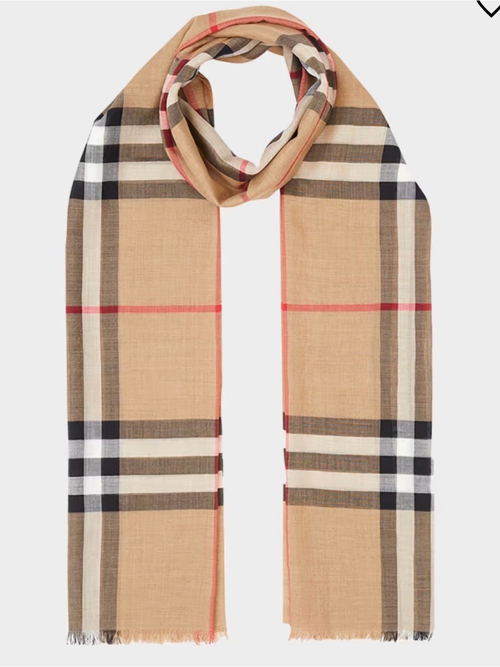 Burberry Beige, Black and Cream Classic Check Scarf - Picture 6 of 6